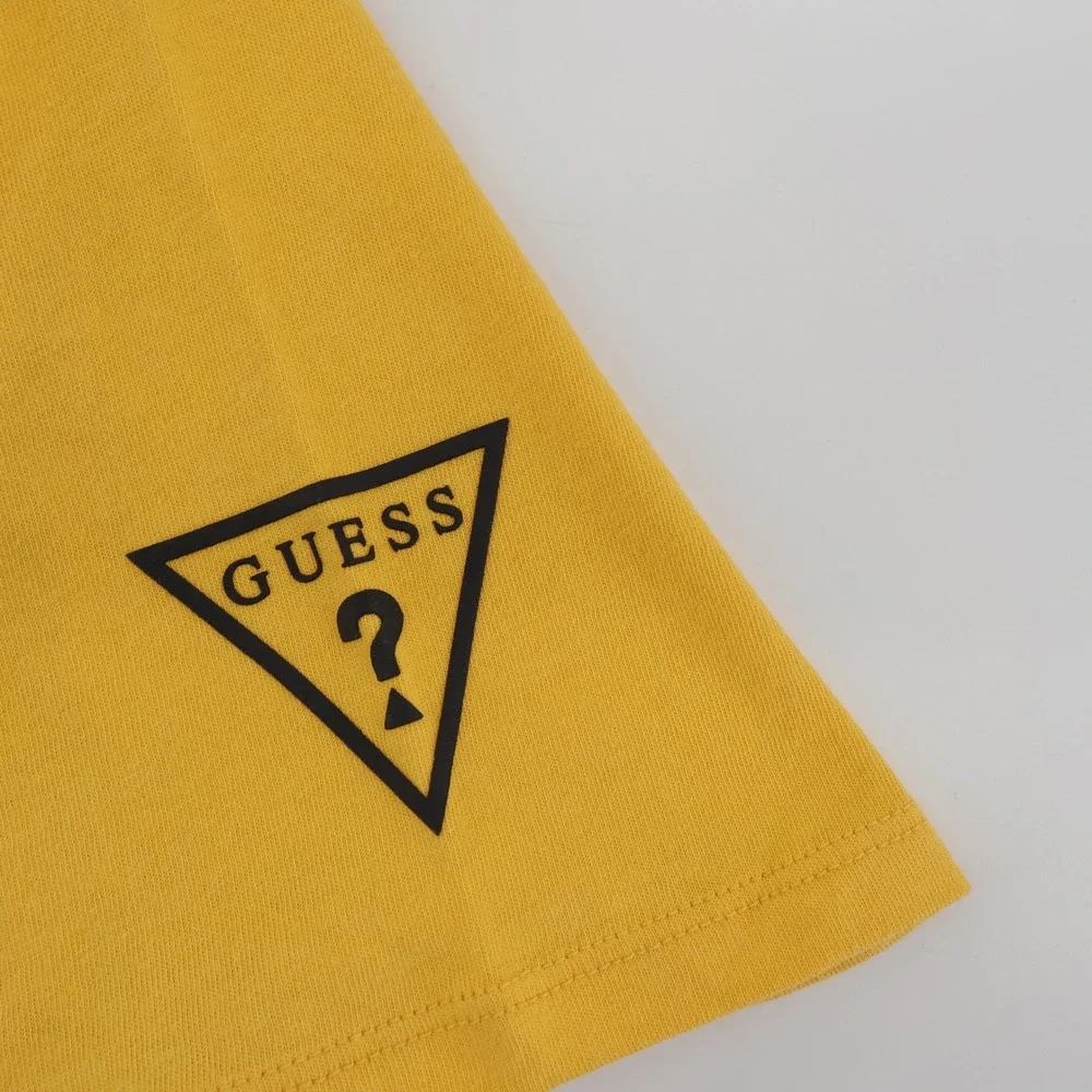 NEW GUESS Los Angeles Graphic Logo Crewneck T-Shirt Mellow Sun Yellow Mens Large - Picture 4 of 11